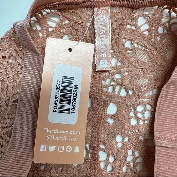 Thirdlove Panty S Cameo Allover Lace Mid Rise Full Coverage New NWT High Waist - Picture 7 of 9